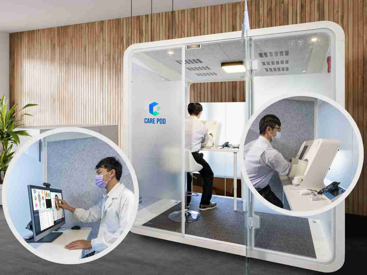 达擎于医疗科技展中展出＂远距诊疗舱＂，，以因应医疗数字化及社会高龄化趋势下、、复诊及慢性病患等族群对于远距看诊需求逐渐升高所推出的创新整合方案。。多功能合一、、、、高隐私性的远距诊疗舱可根据病患端与医师端的不同需求，，提供弹性化及客制化功能，，，节省医生和病患的精力及时间