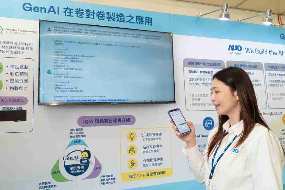 壹号平台数位积极发展数智化转型，，透过AI落地应用优化制造流程，，革新人力、、、生产效率与设备维护效益，，，，图为〝智能质量推升助手-iQIA〞（Intelligent quality improve assistant）应用情境，，，协助质量管理再升级。。